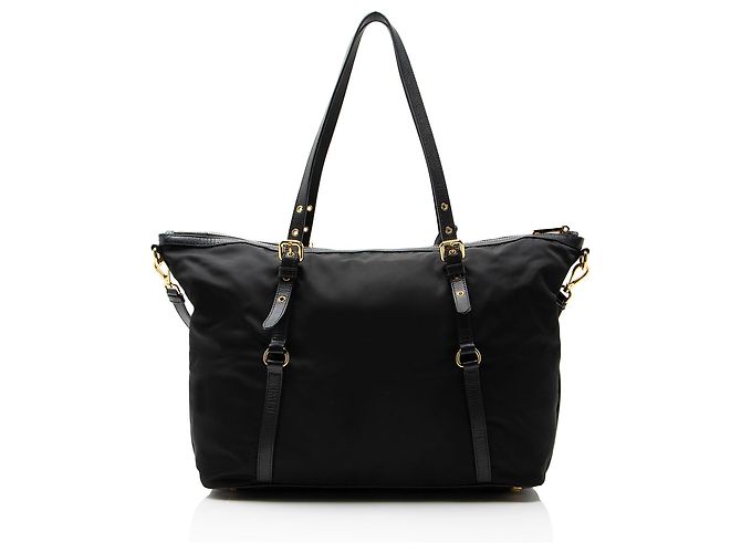 Tote Zip Prada Tessuto Preto - vista 3