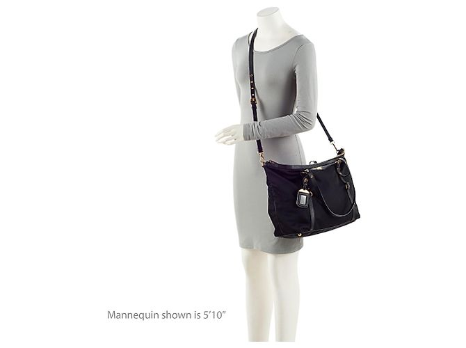 Tote Zip Prada Tessuto Preto - vista 5