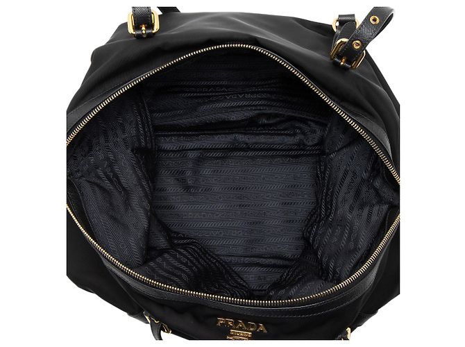 Tote Zip Prada Tessuto Preto - vista 6