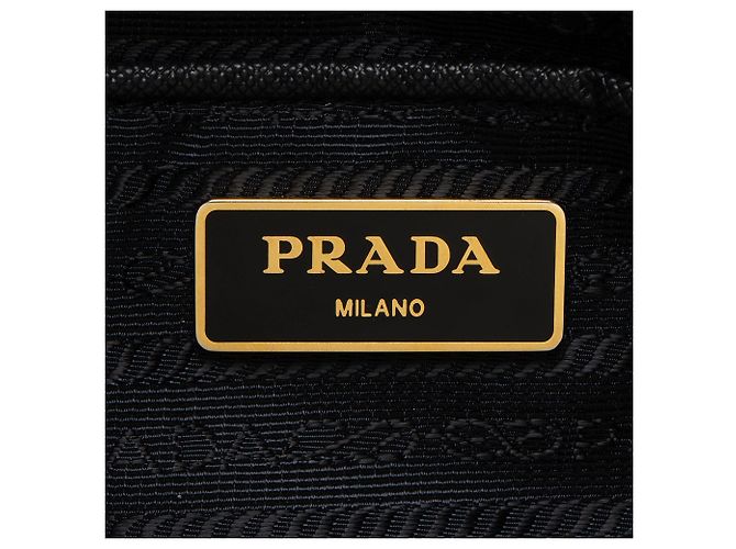 Tote Zip Prada Tessuto Preto - vista 7