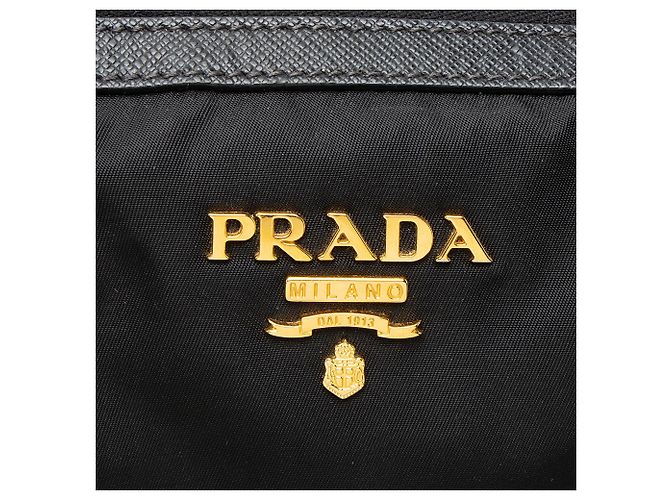 Tote Zip Prada Tessuto Preto - vista 8