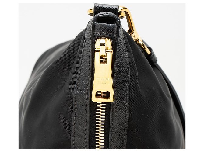 Tote Zip Prada Tessuto Preto - vista 9