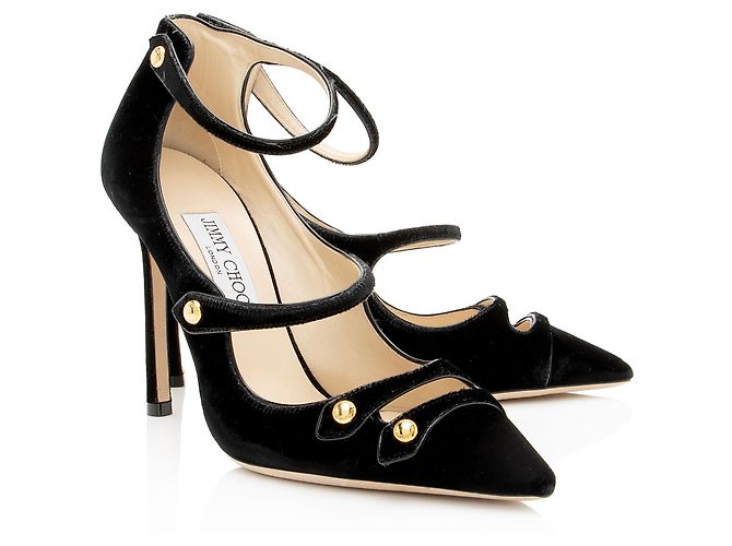 Jimmy Choo Velvet Lacey Pumps - Size 9 / 39 Nero - vista 2