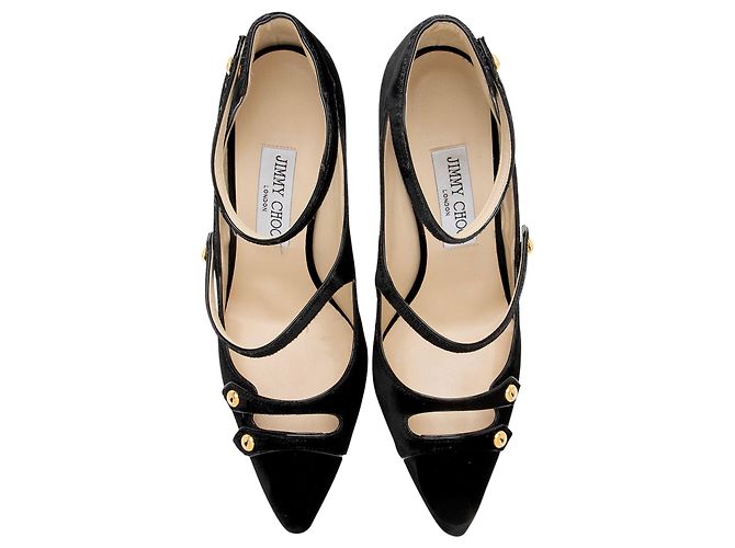 Jimmy Choo Velvet Lacey Pumps - Size 9 / 39 Nero - vista 4