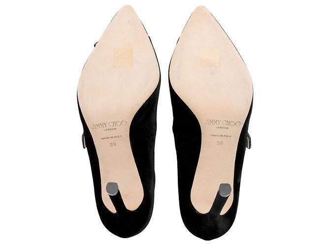 Jimmy Choo Velvet Lacey Pumps - Size 9 / 39 Nero - vista 5