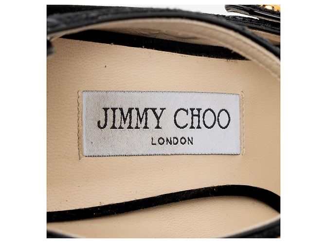 Jimmy Choo Velvet Lacey Pumps - Size 9 / 39 Nero - vista 7