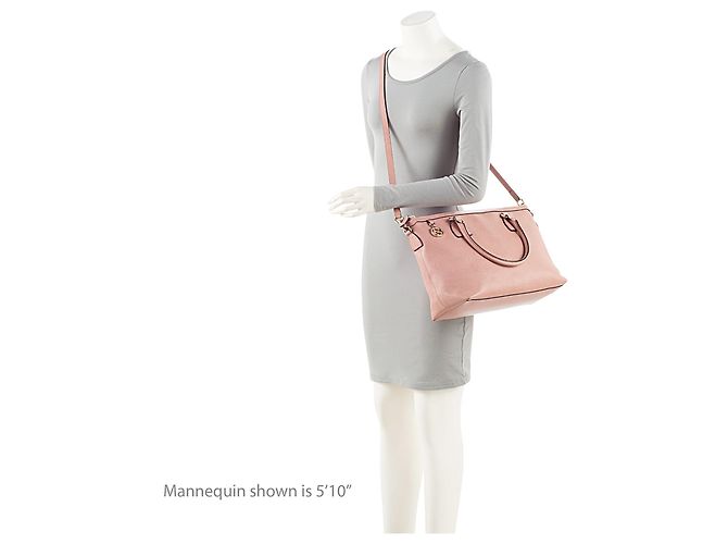 Gucci Große Satchel-Tasche aus Leder mit GG-Anhänger Pink - Ansicht 5