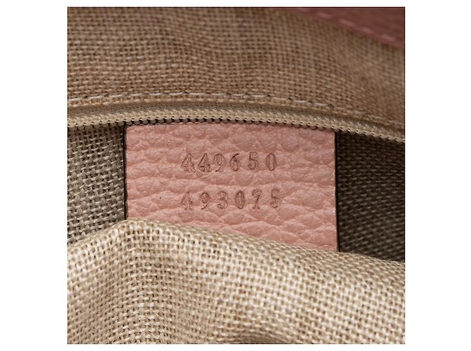 Gucci Große Satchel-Tasche aus Leder mit GG-Anhänger Pink - Ansicht 6