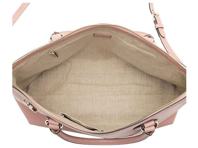 Gucci Große Satchel-Tasche aus Leder mit GG-Anhänger Pink - Ansicht 7