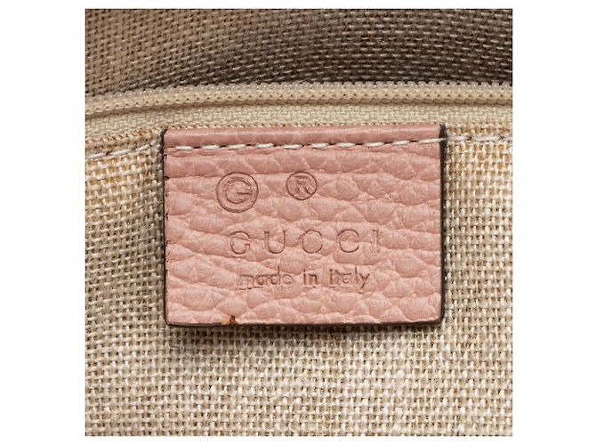 Gucci Große Satchel-Tasche aus Leder mit GG-Anhänger Pink - Ansicht 8
