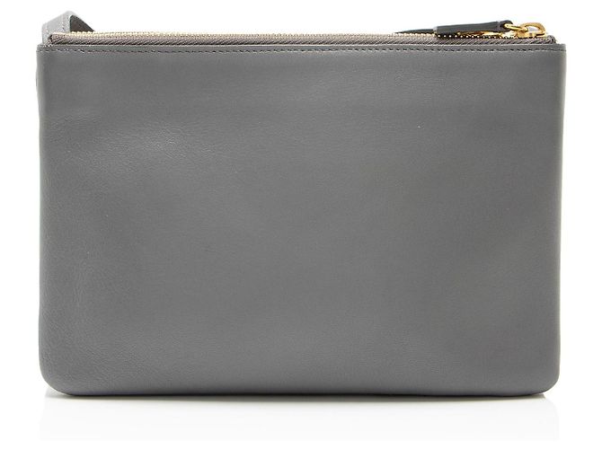 Céline Celine Lambskin Trio Small Crossbody Gris - vista 3