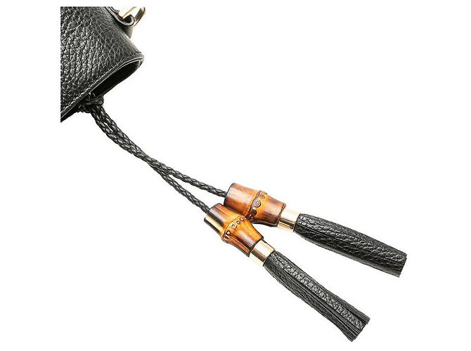 Sac à main Gucci Bamboo Tassel Noir - vue 4