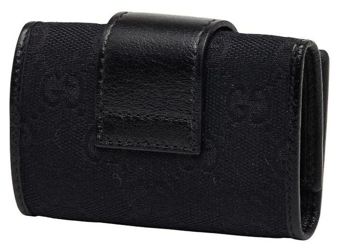 Portachiavi Gucci GG Canvas Logo Plate Nero - vista 2