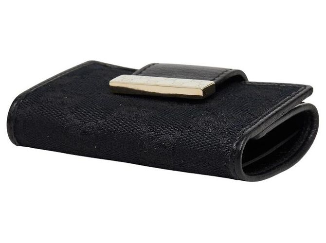 Portachiavi Gucci GG Canvas Logo Plate Nero - vista 4
