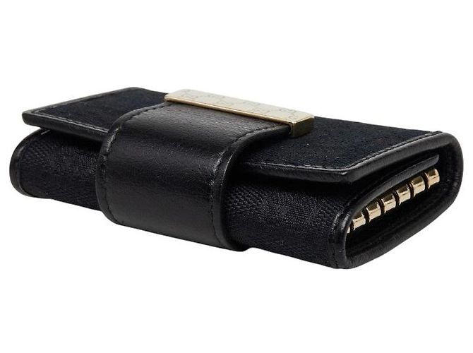 Portachiavi Gucci GG Canvas Logo Plate Nero - vista 5