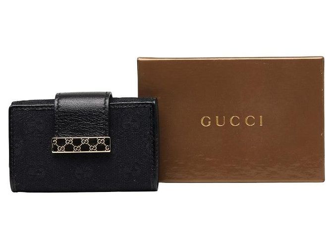 Portachiavi Gucci GG Canvas Logo Plate Nero - vista 9