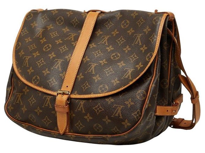 Borsa a tracolla Louis Vuitton Monogram Saumur 35 Marrone - vista 2