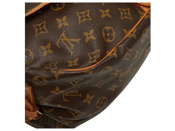 Borsa a tracolla Louis Vuitton Monogram Saumur 35 Marrone - vista 7