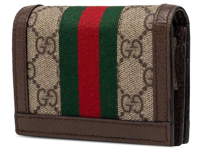 Cartera corta Gucci Ophidia GG Supreme Castaño Beige - vista 2