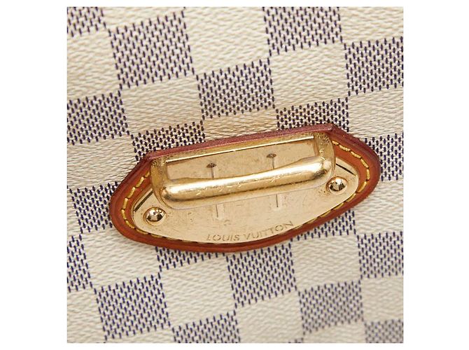 Borsa Tote Louis Vuitton Damier Azur Stresa GM Bianco - vista 9