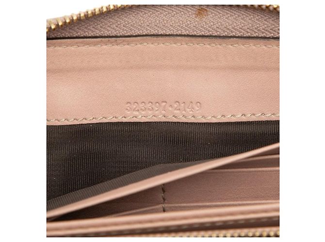 Portafoglio lungo Gucci Guccissima con zip Marrone Beige - vista 7