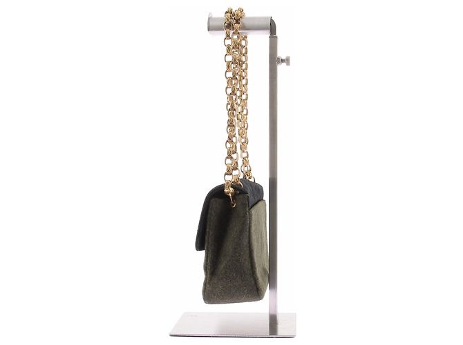 Borsa Chanel in pelle nera e kaki 18cm Nero - vista 5