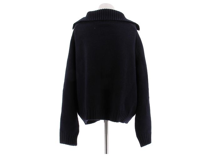 Magda Butrym Marineblauer Pullover aus Wolle und Kaschmir - Ansicht 2
