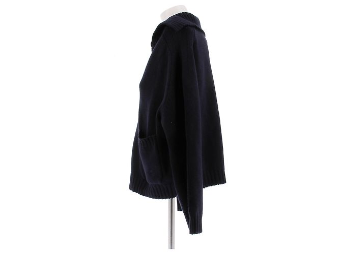 Magda Butrym Marineblauer Pullover aus Wolle und Kaschmir - Ansicht 4