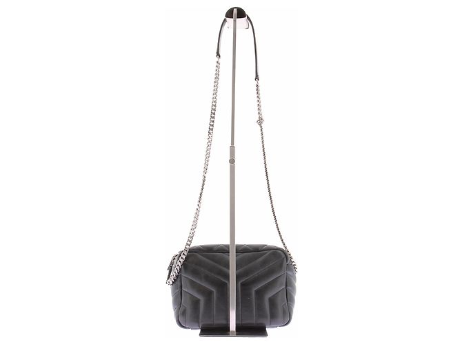 Autre Marque Mala de mão SAINT LAURENT Lulu em pele preta acolchoada Preto - vista 3
