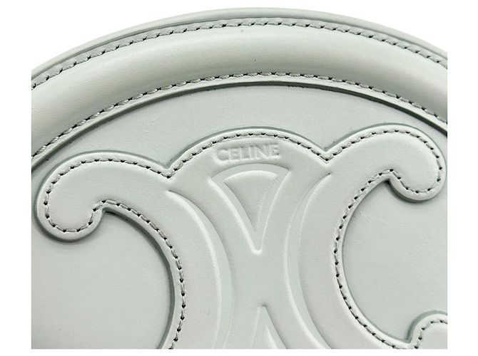 Céline Celine Triomphe Oval Leather Mini Blau - Ansicht 7