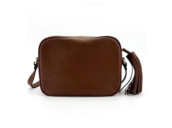 Gucci Blondie NM Camera Diagonal Quilted Leather Small Marrone - vista 2