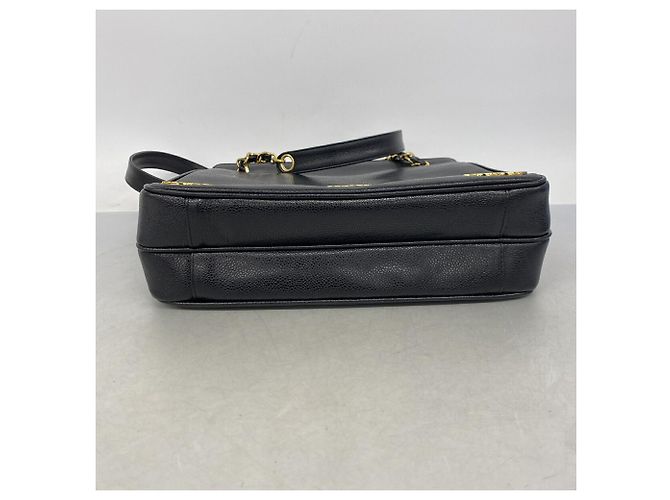Borsa a tracolla Chanel in vitello martellato nero - vista 3