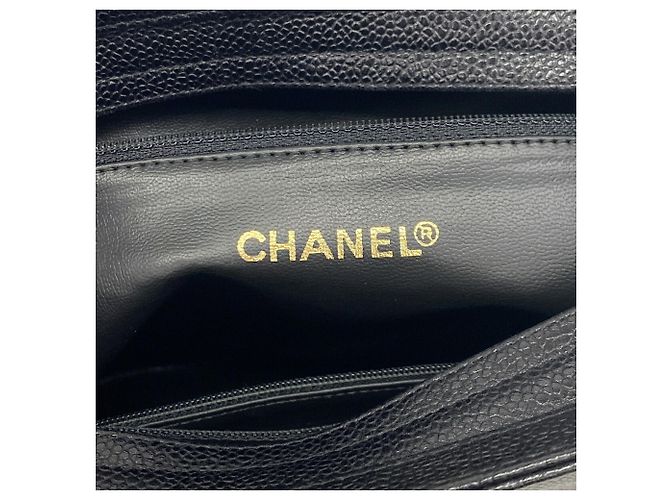 Borsa a tracolla Chanel in vitello martellato nero - vista 5