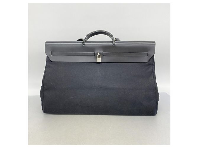 Hermès Borsa Hermes Herbag GM Toile Officier Nero - vista 10