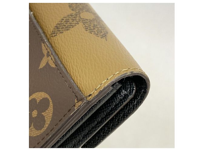 Louis Vuitton Monogram Giant Reverse Portefeuille Sarah Long Wallet Marrone - vista 6