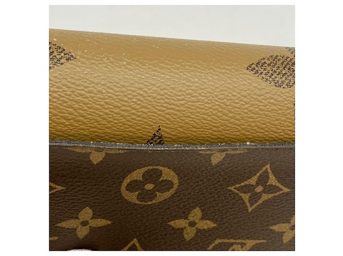 Louis Vuitton Monogram Giant Reverse Portefeuille Sarah Long Wallet Marrone - vista 7