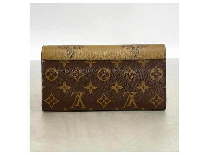 Louis Vuitton Monogram Giant Reverse Portefeuille Sarah Long Wallet Marrone - vista 9