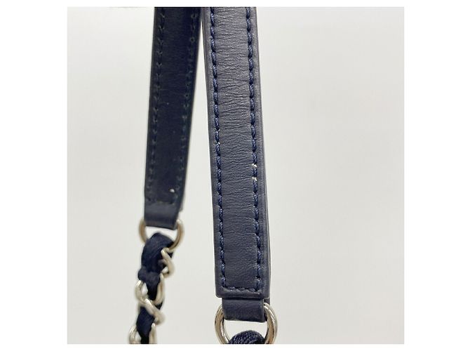 Chanel Deauville Raffia Chain Tote Bag Roh Marineblau - Ansicht 12