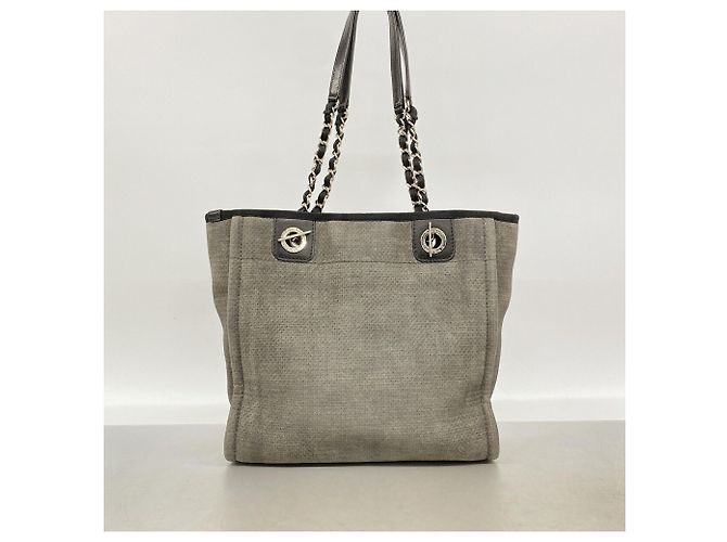 Chanel Deauville Chain Tote Bag Braun - Ansicht 14
