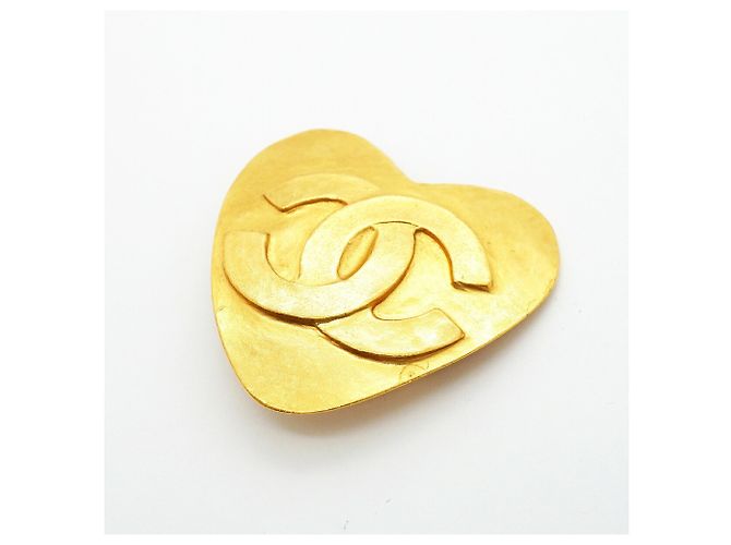 Chanel Brosche mit Herzmotiv vergoldet Golden - Ansicht 2