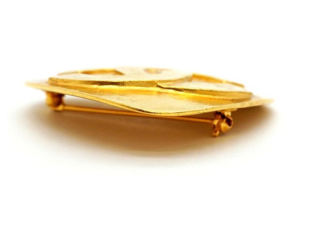 Chanel Brosche mit Herzmotiv vergoldet Golden - Ansicht 3