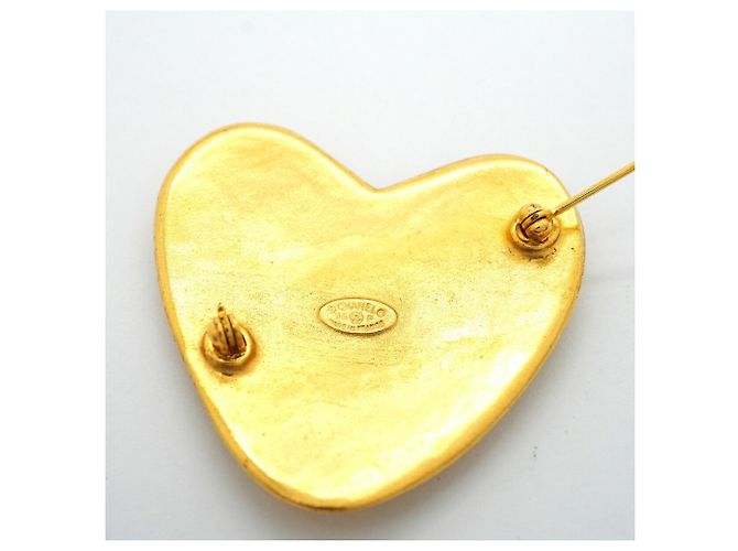 Chanel Brosche mit Herzmotiv vergoldet Golden - Ansicht 4