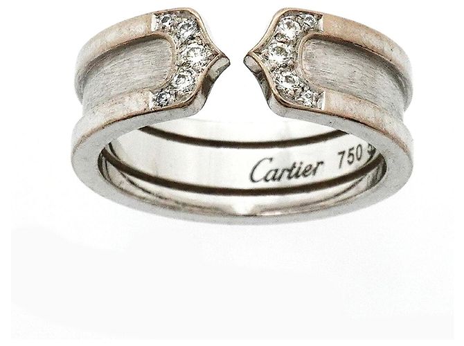 Cartier C2 Ring aus 18K Weißgold mit Diamanten - Ansicht 2