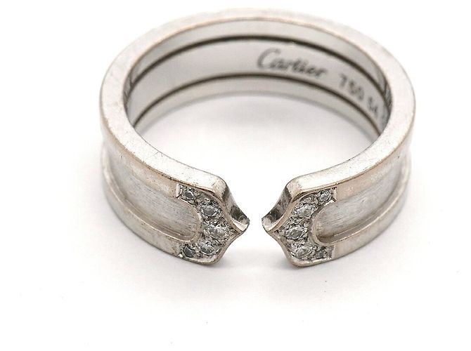 Cartier C2 Ring aus 18K Weißgold mit Diamanten - Ansicht 3