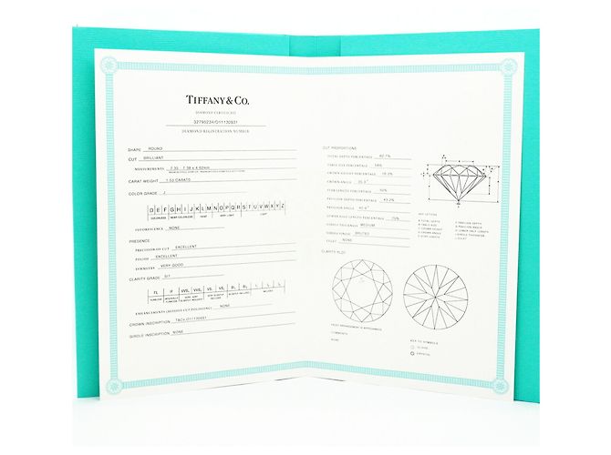 Autre Marque Tiffany & Co. Solitär-Halskette aus Platin mit Diamant - Ansicht 10