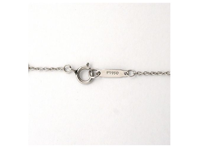 Autre Marque Tiffany & Co. Solitär-Halskette aus Platin mit Diamant - Ansicht 5