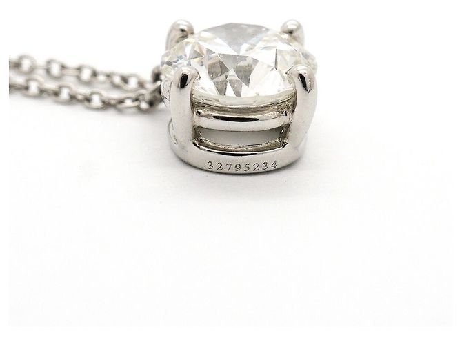 Autre Marque Tiffany & Co. Solitär-Halskette aus Platin mit Diamant - Ansicht 7