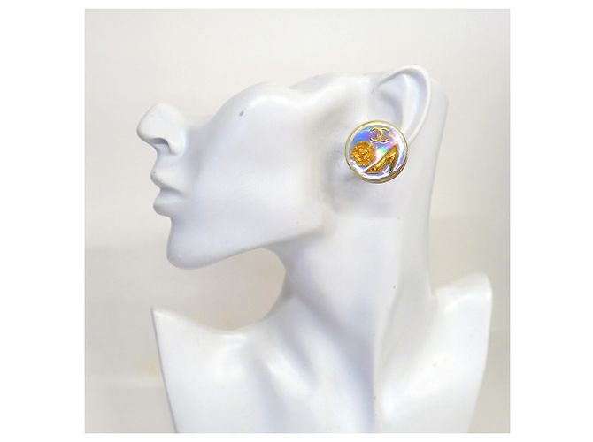 Pendientes de clip Chanel chapados en oro Dorado - vista 5