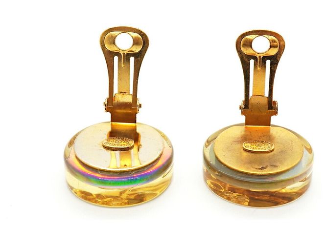 Pendientes de clip Chanel chapados en oro Dorado - vista 6
