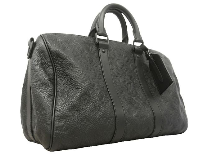 Sac à main Louis Vuitton Keepall Bandoulière 35 Monogram Taurillon Noir - vue 2